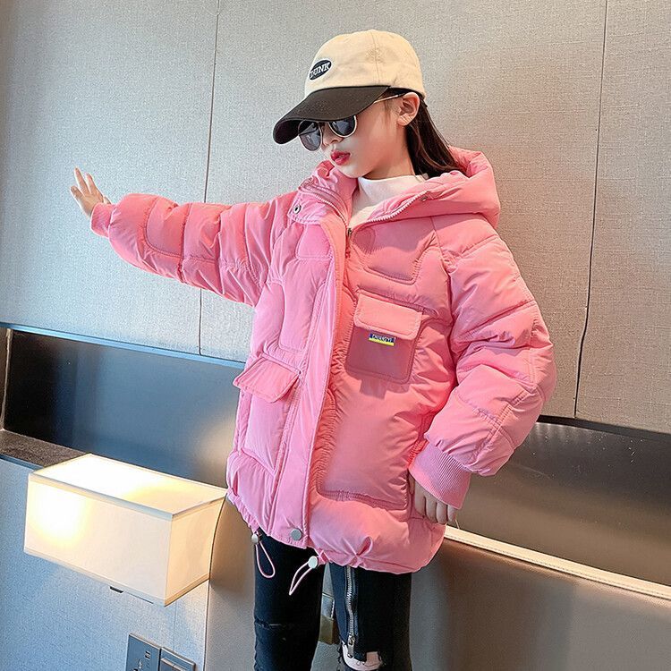 女童洋气棉服2023款冬装新款棉袄免洗加厚反季中大童加绒棉衣T37