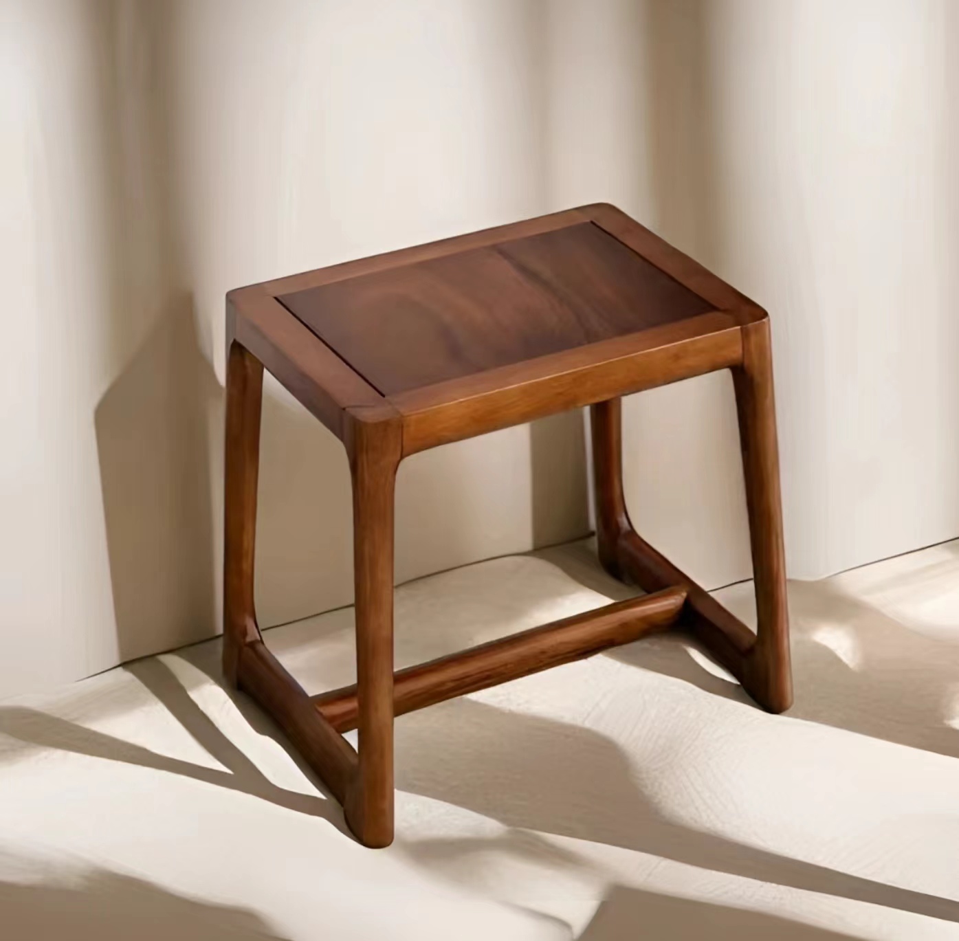 初心凳胡桃木茶桌配套凳休闲凳实木梳妆凳家用凳子换鞋凳琴凳餐凳