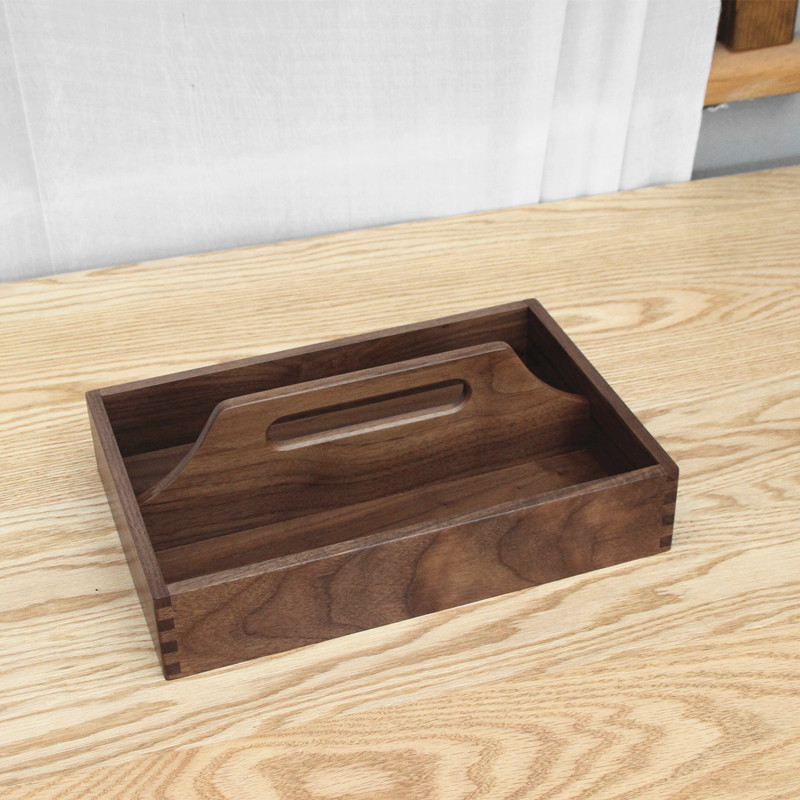 物鄉大提手新中式收纳提盒桌面收纳盒复古客厅家用木制木质
