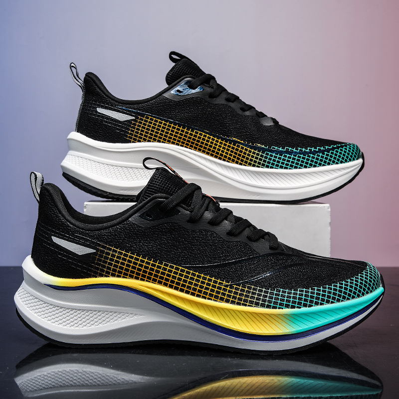 新款减震透气时尚休闲鞋男女时尚百搭高端运动跑步网面潮鞋