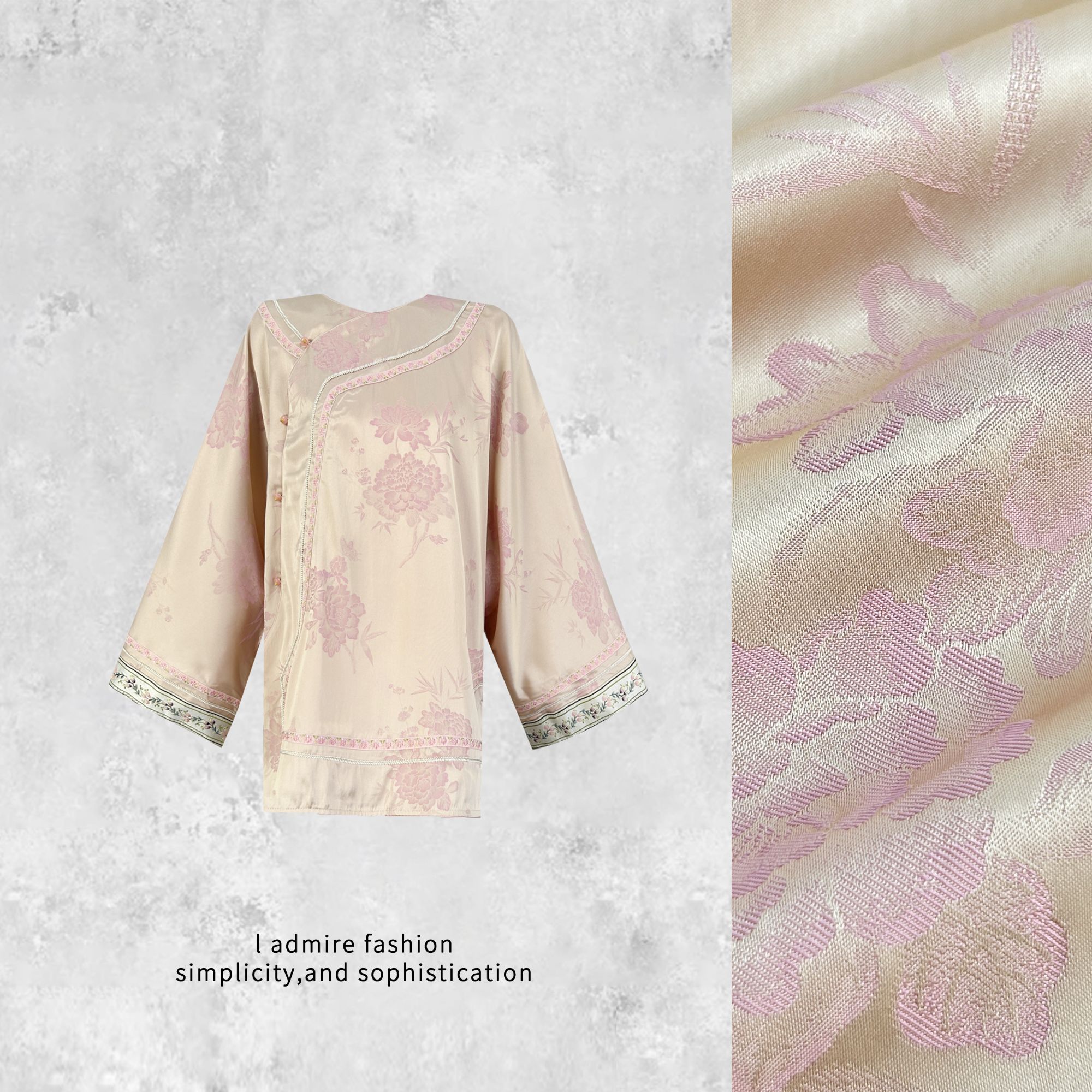 温温清版【山月令】人丝衬衫女提花新中式斜襟国风上衣06223