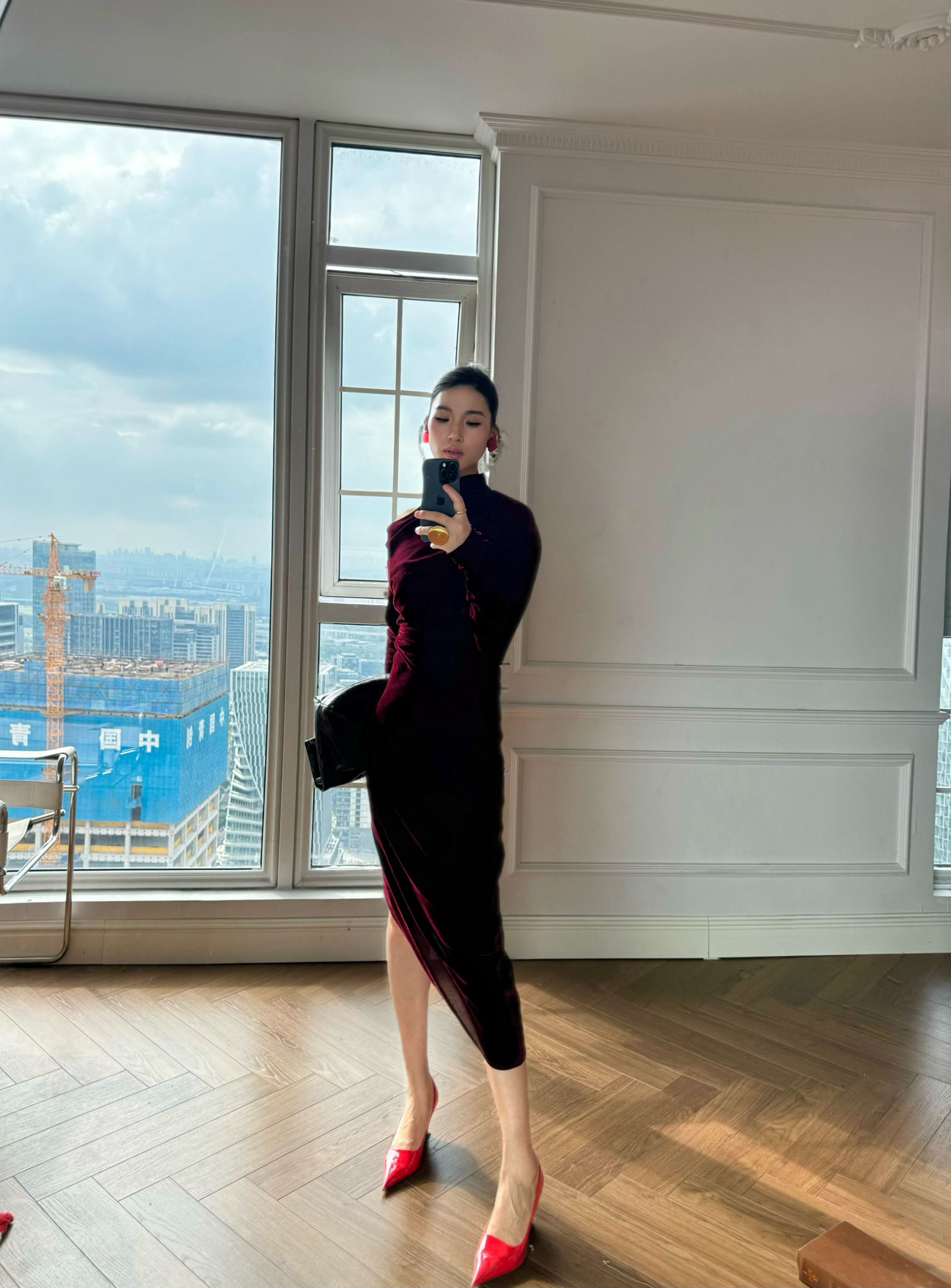 XIANPIN/鲜品24年秋季新款秋冬长袖打底连衣裙