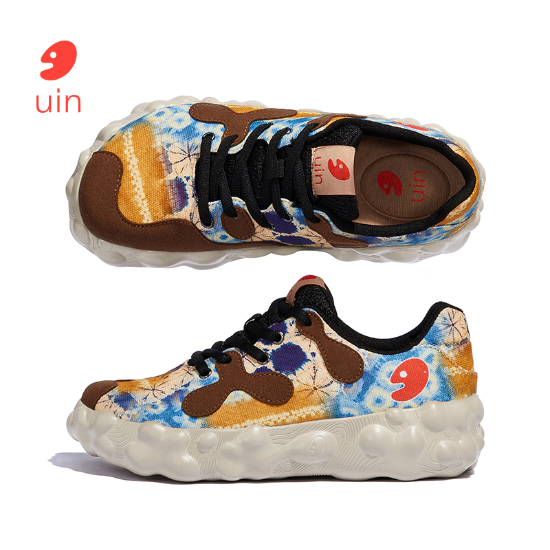 uin彩绘旅行鞋菲格拉斯1扎染1帆布丑萌鞋憨酷软弹厚底男女泡泡鞋