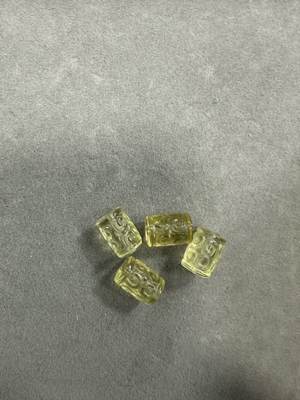 【小院甄选】黄水晶桶珠单珠 约1.6cm 多样性发一件JC422