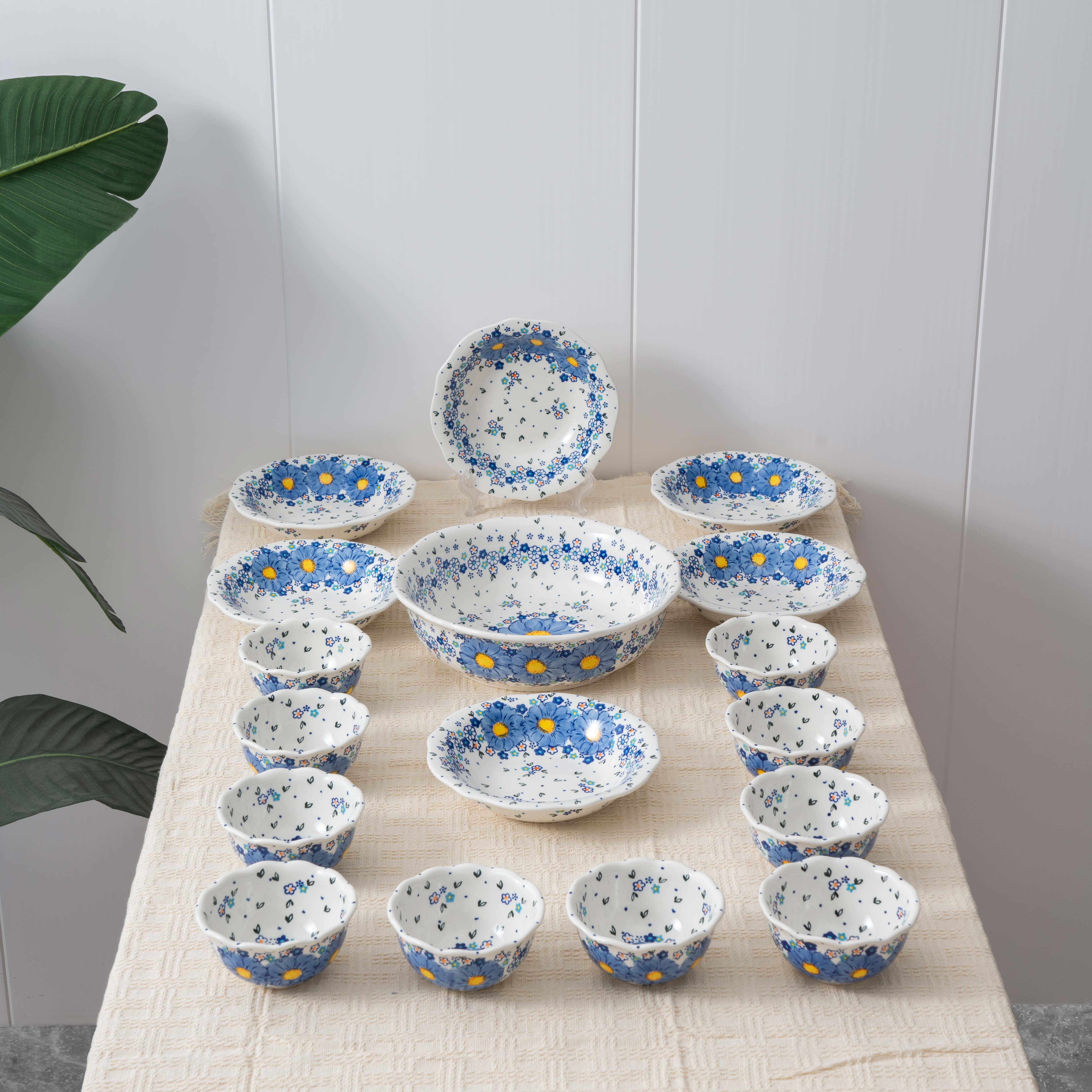 【佰食果专属】新疆包邮勿忘我手绘家用加厚松弛感法式套装