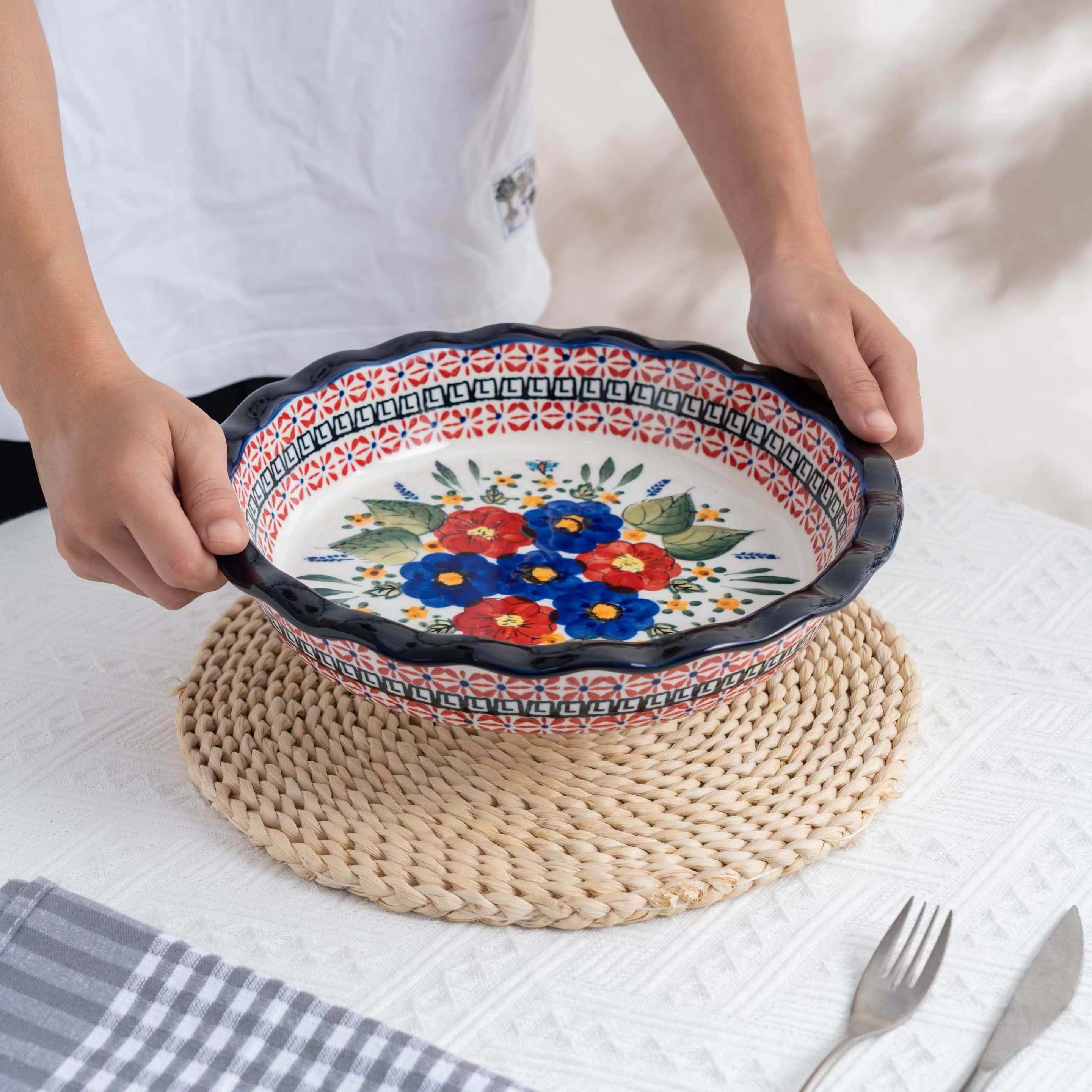 卡总专属新疆包邮【西里西亚】10.5英寸波浪边中盘鸡派盘