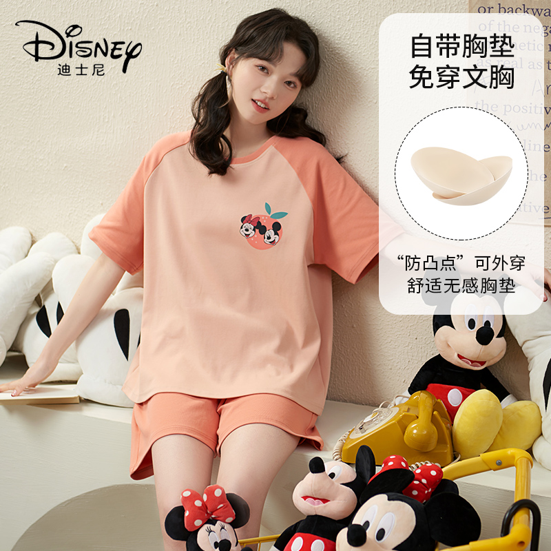 Disney/迪士尼夏季新款套头短袖短裤睡衣舒适休闲家居服套装0035
