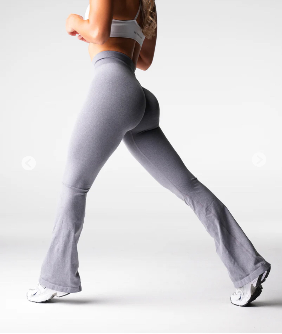 NVGTN素面喇叭裤高腰无蜜桃线欧美健身运动长裤