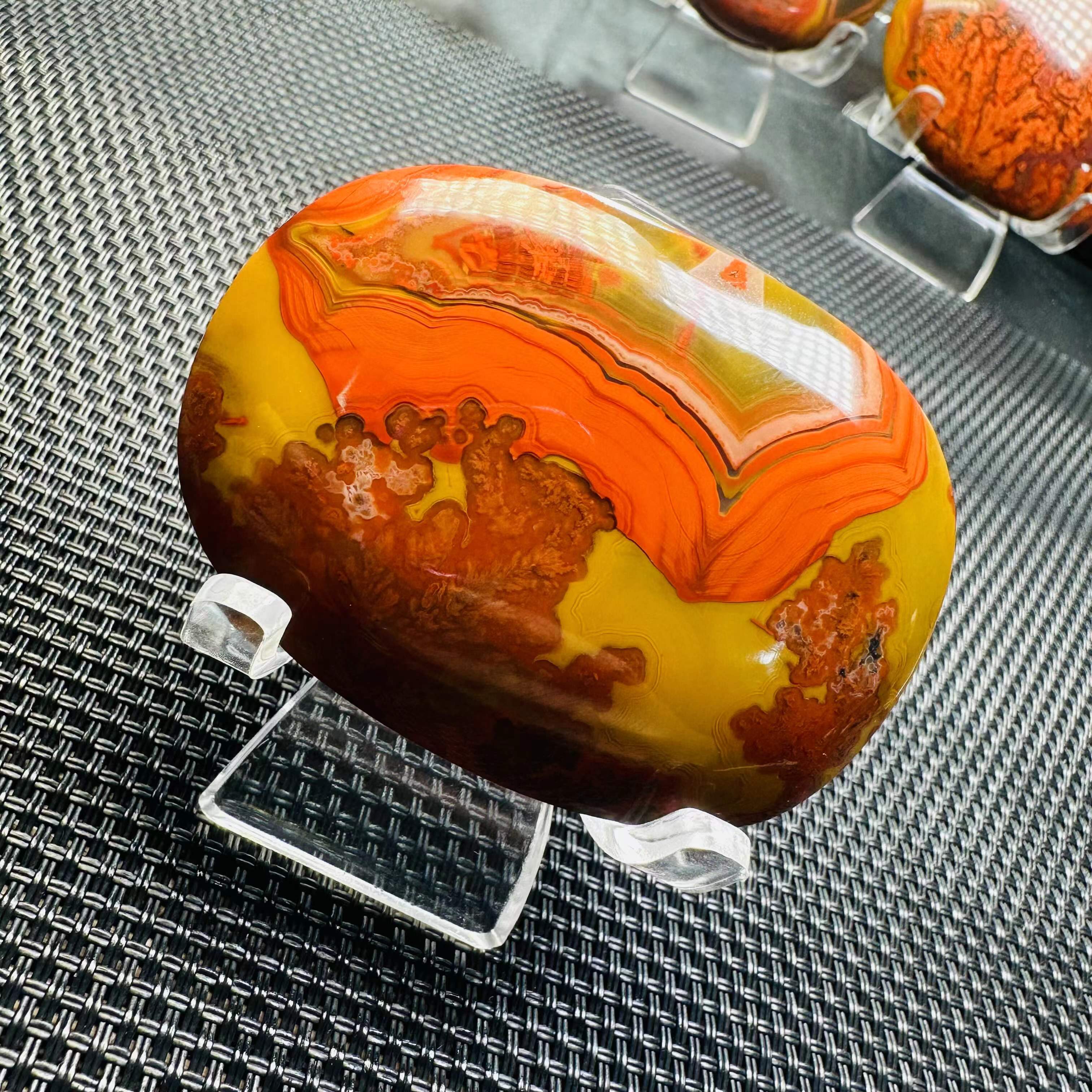 河北宣化上谷战国红玛瑙大湾黄底红草吊牌摆件复古时尚气质百搭 