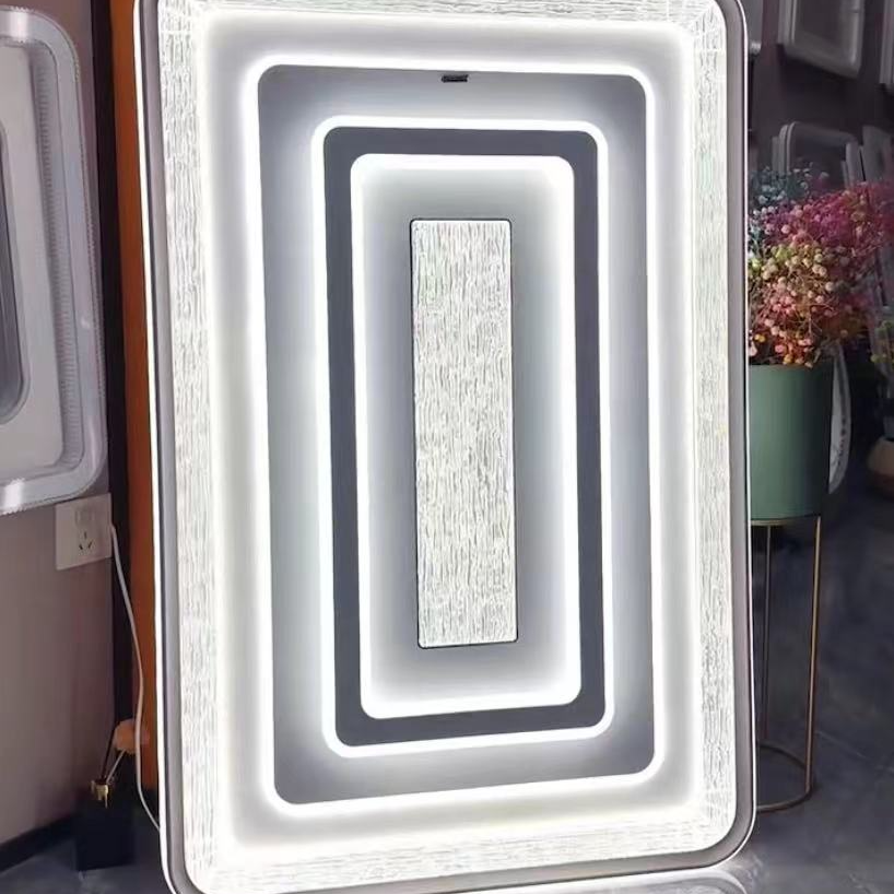 新款冰雕客厅书房卧室吸顶灯长方形大气简约轻奢家用超薄创意创意