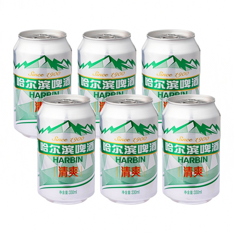 哈尔滨清爽啤酒 330ml*6罐