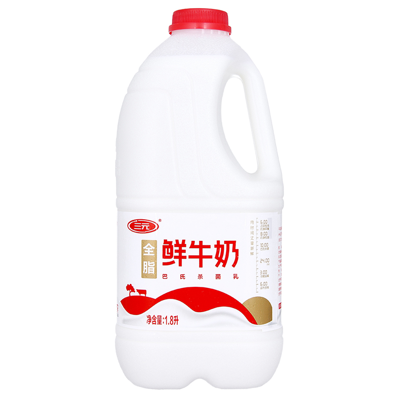 叮咚买菜×三元桶装全脂鲜牛奶 1.8L/桶