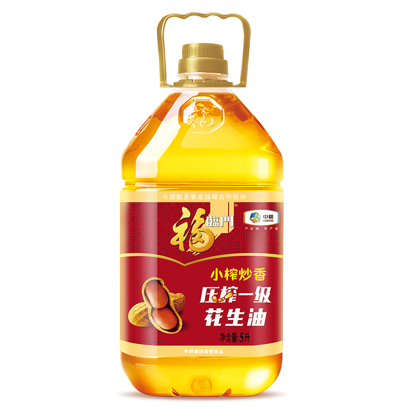 福临门小榨炒香压榨一级花生油 5L