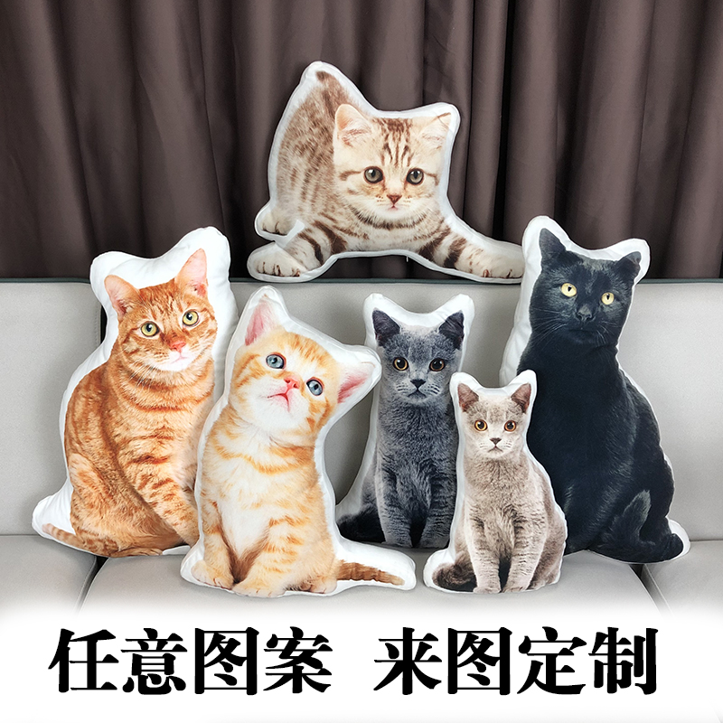 diy定制抱枕异形定做宠物枕头猫咪照片可印靠枕来图订制仿真礼物