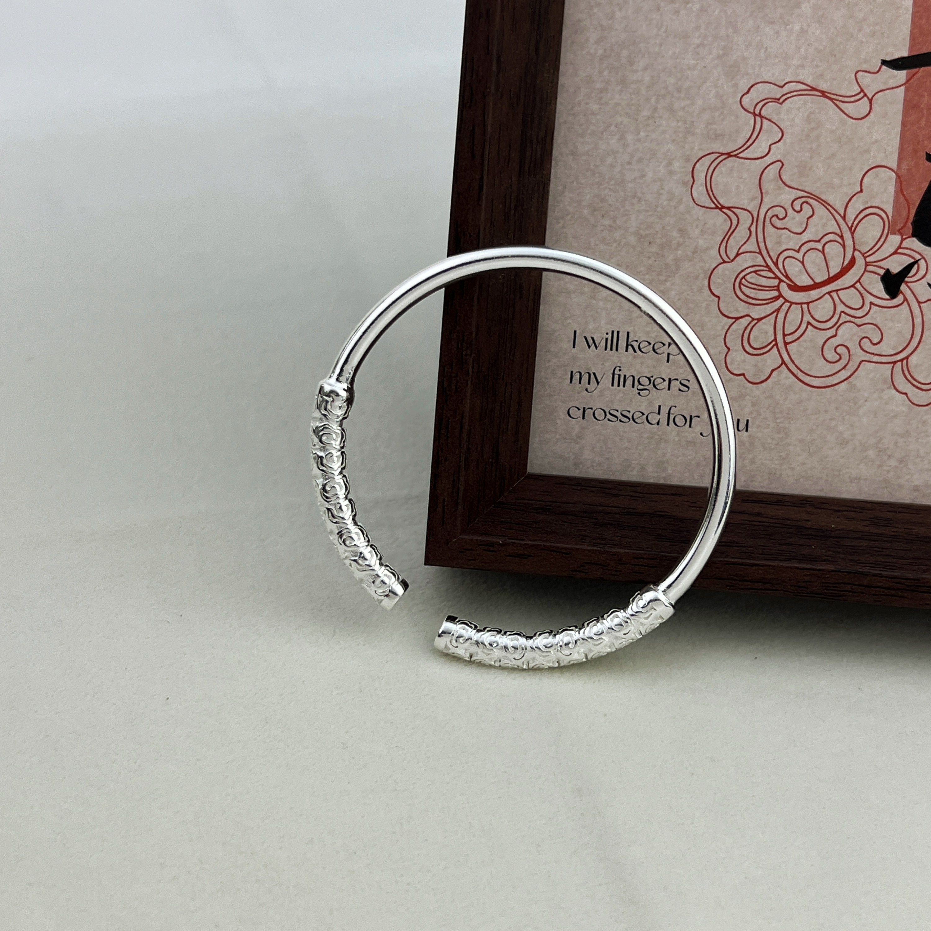 足银手镯 13号 足银9999手镯 如意金箍棒手镯情侣款潮流个性镯子