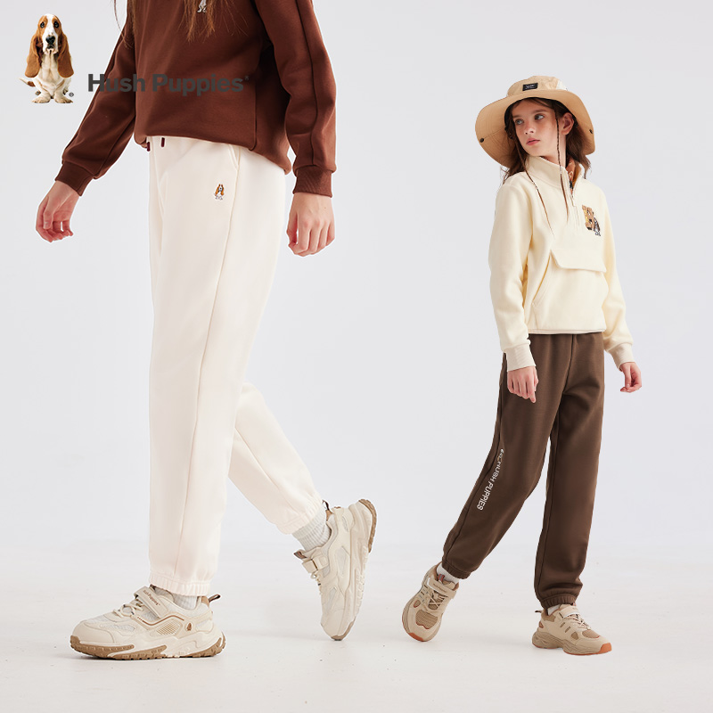 【一体绒】暇步士童装2024冬季新款男童柔软保暖加绒运动长裤卫裤