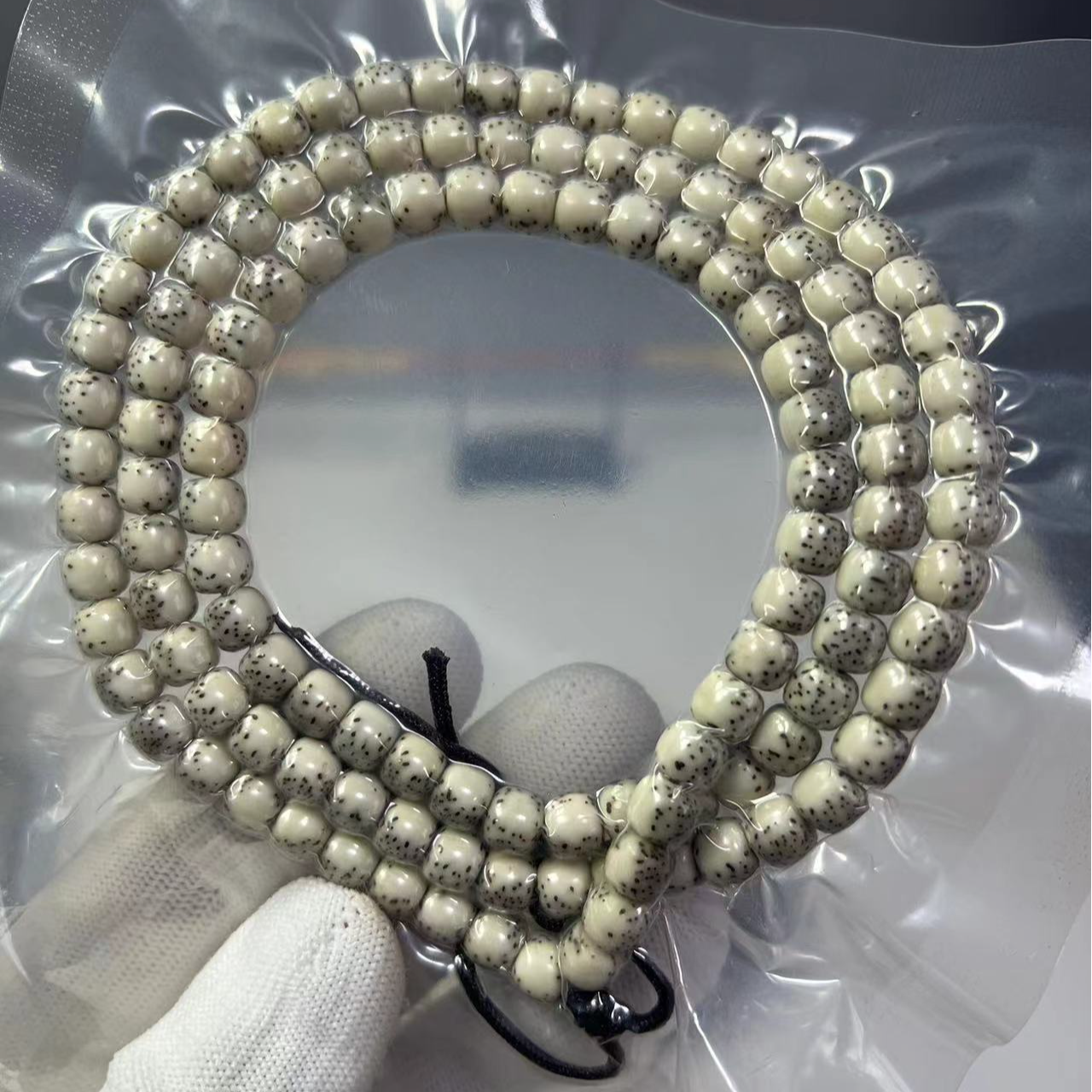 【河豚108】石玉料星月菩提河豚长串108 7*6mm