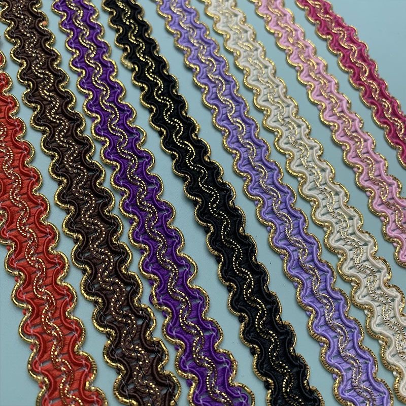 【三宝家】爆款 1.5cm金丝双边s形波浪花边辅料