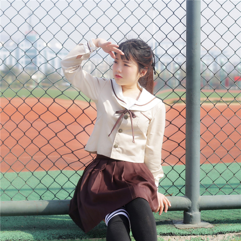 日系JK制服水手制服软妹裙奶茶学生装二本校班服百褶裙学院风套装