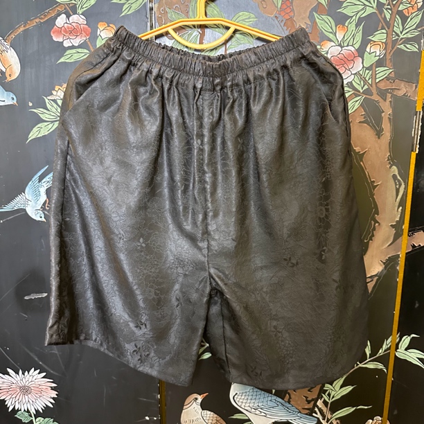 【拉措古着】39中国风时尚百搭夏季宽松复古阔腿松紧腰居家短裤