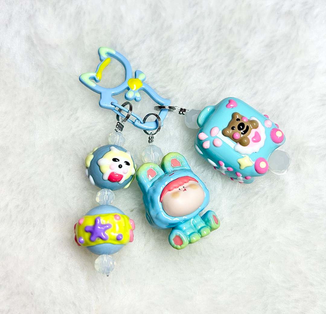 【主播代拆】重油款现货正版萌粒设计手工DIY彩绘珠挂件