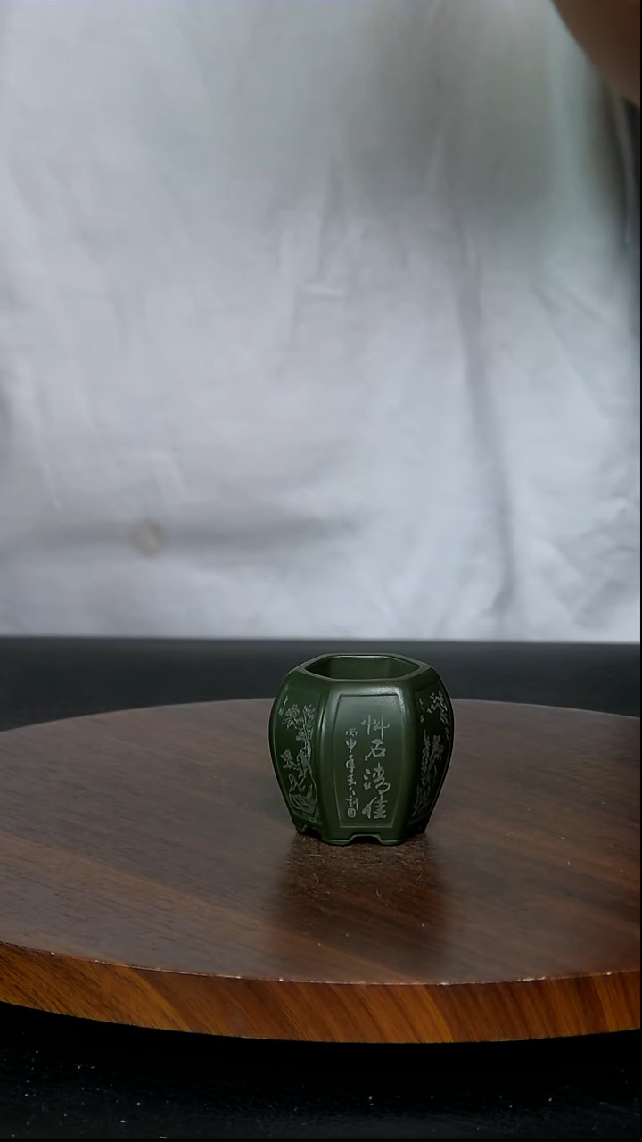 【闪购商品】红陶20CM（含）-50CM（不含）2.8*3.8精品小六方宫灯绿泥