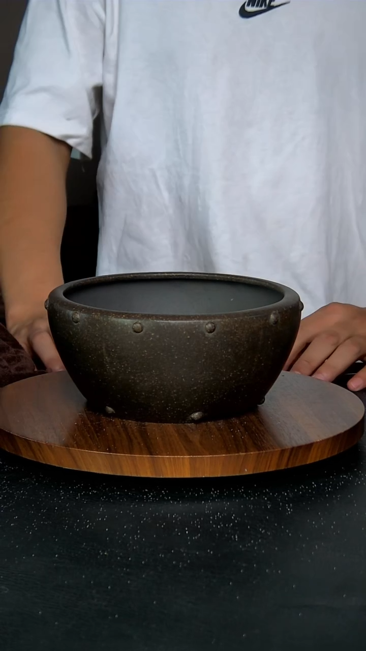 【闪购商品】紫砂20CM以下17*8古铜钴锭圆盆大号