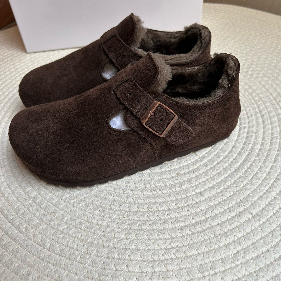 软木底全包头单鞋休闲女鞋保暖羊皮毛一体雪地鞋棉鞋舒适