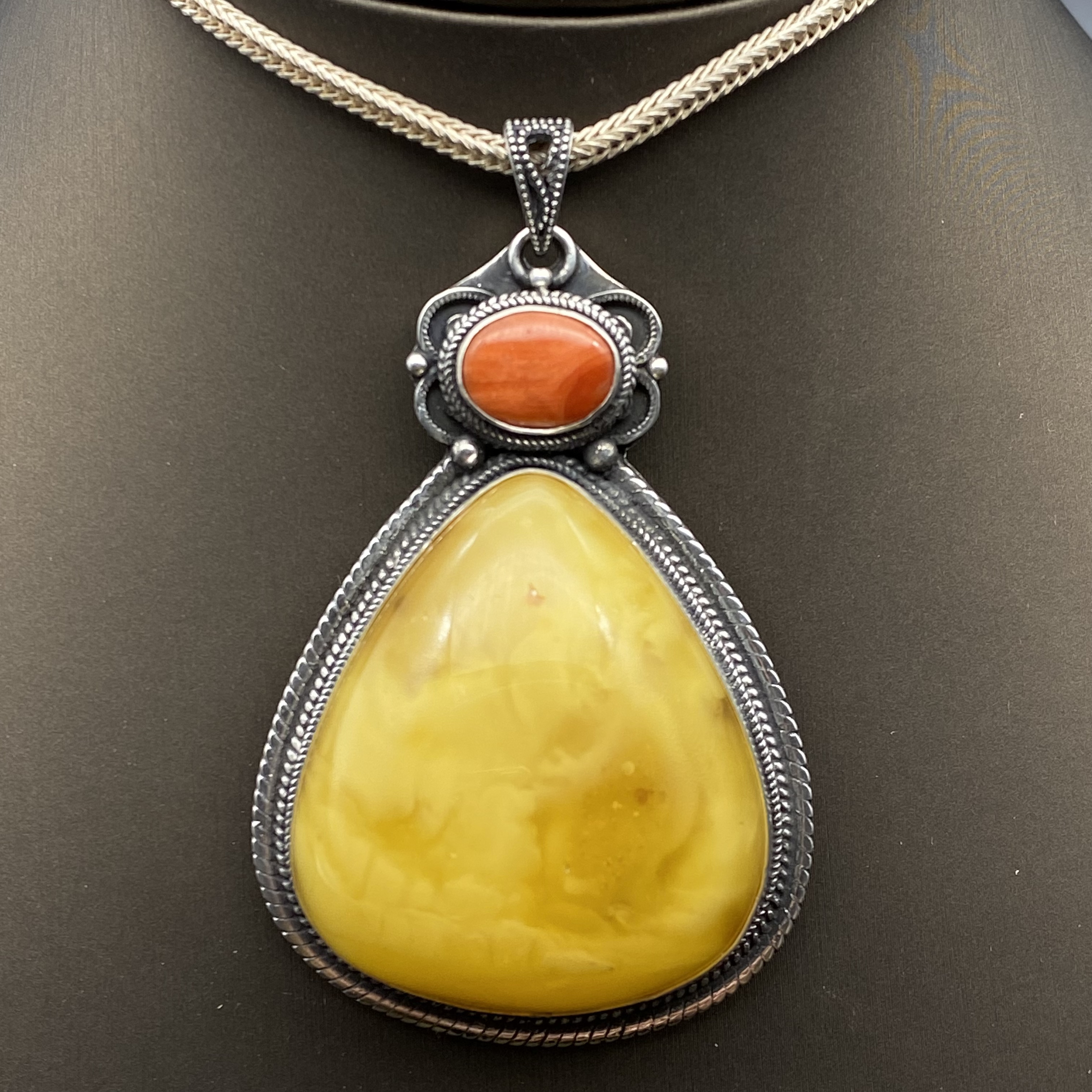 吊坠足银树脂 手工纯银吊坠蒙古元素民族风小众设计吊坠2088