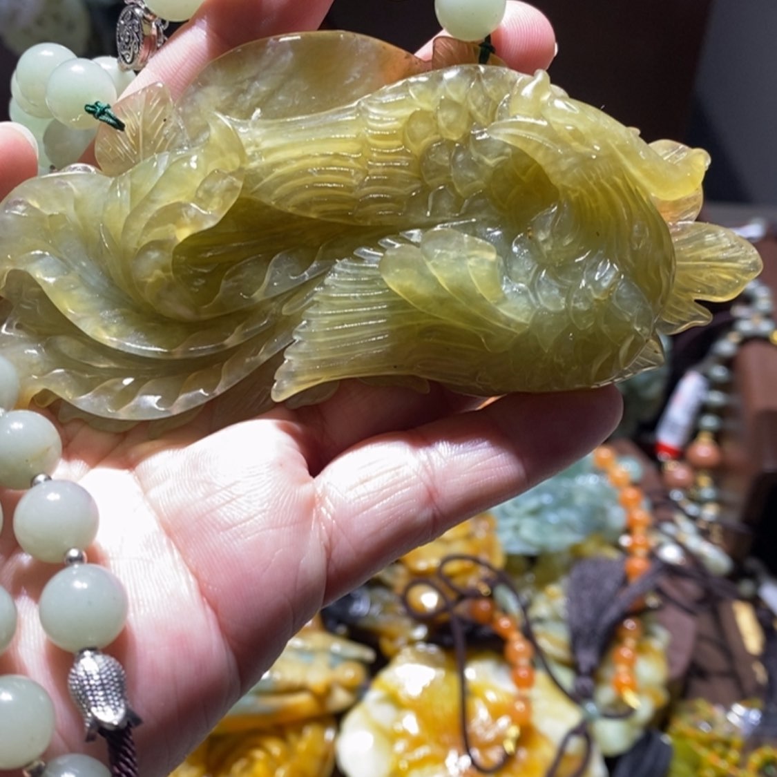 【闪购商品】蛇纹石玉颈饰合金