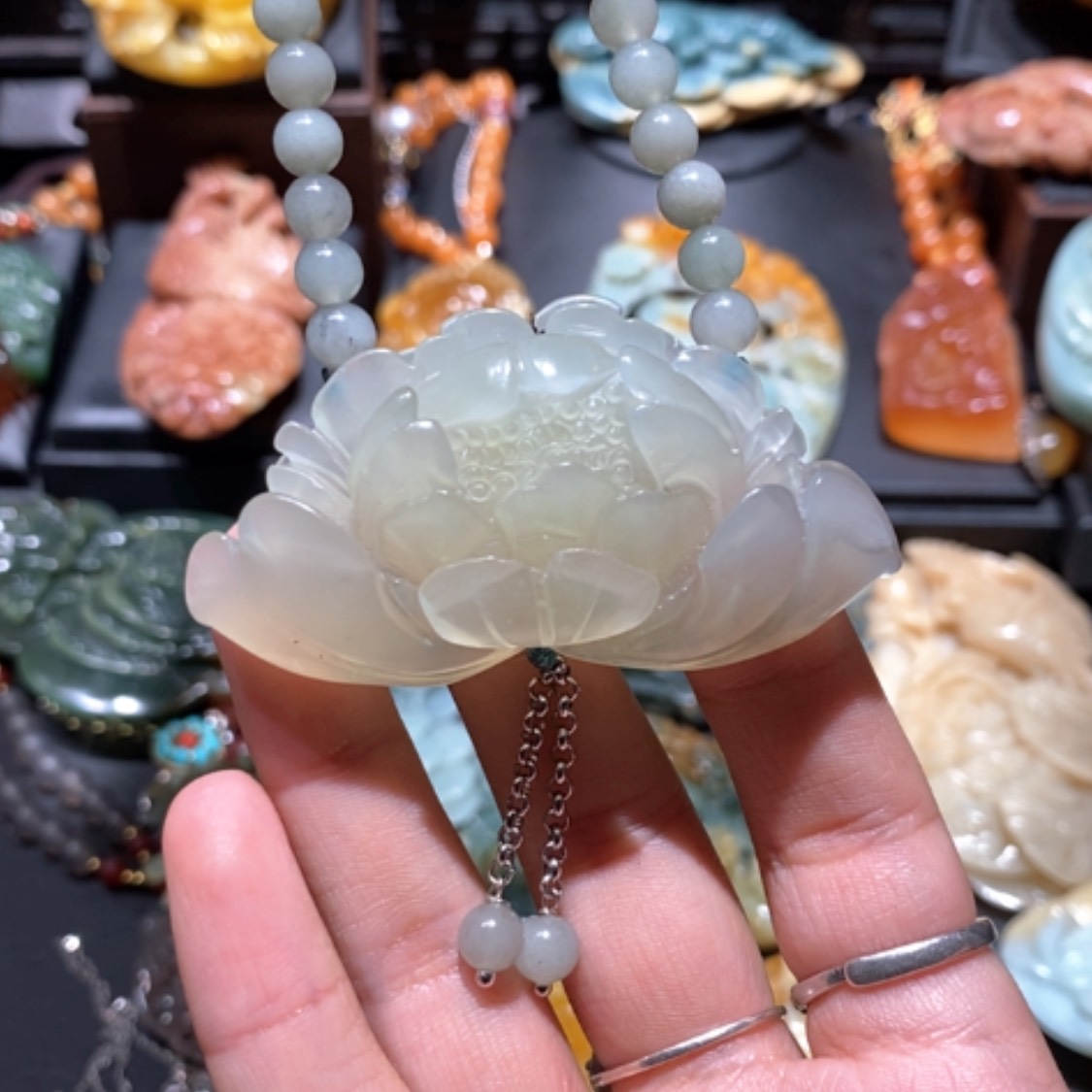 【闪购商品】蛇纹石玉颈饰合金