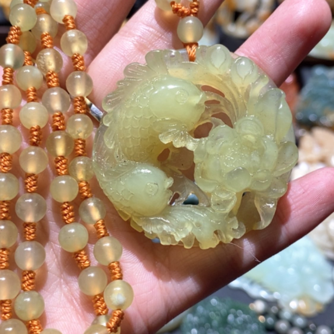 【闪购商品】蛇纹石玉颈饰合金