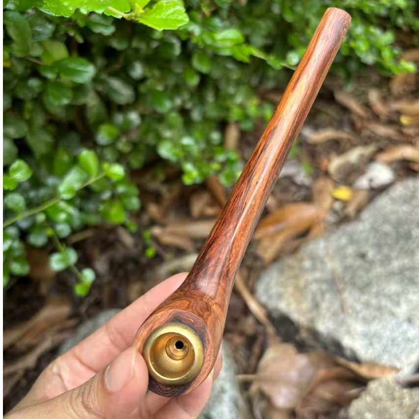  海南黄花梨老料油梨烟斗烟嘴水烟筒鬼眼鬼脸山水纹虎皮纹把玩