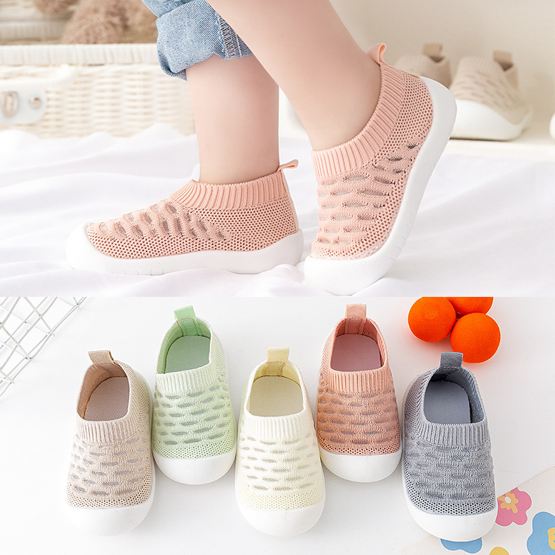 婴儿学步鞋软底飞织网面透气宝宝鞋夏季凉鞋防滑6个月-3岁小童鞋