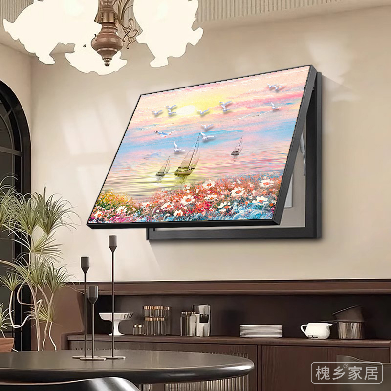 美式电表箱装饰画复古欧式油画电闸盒配电箱遮挡客厅玄关新款挂画
