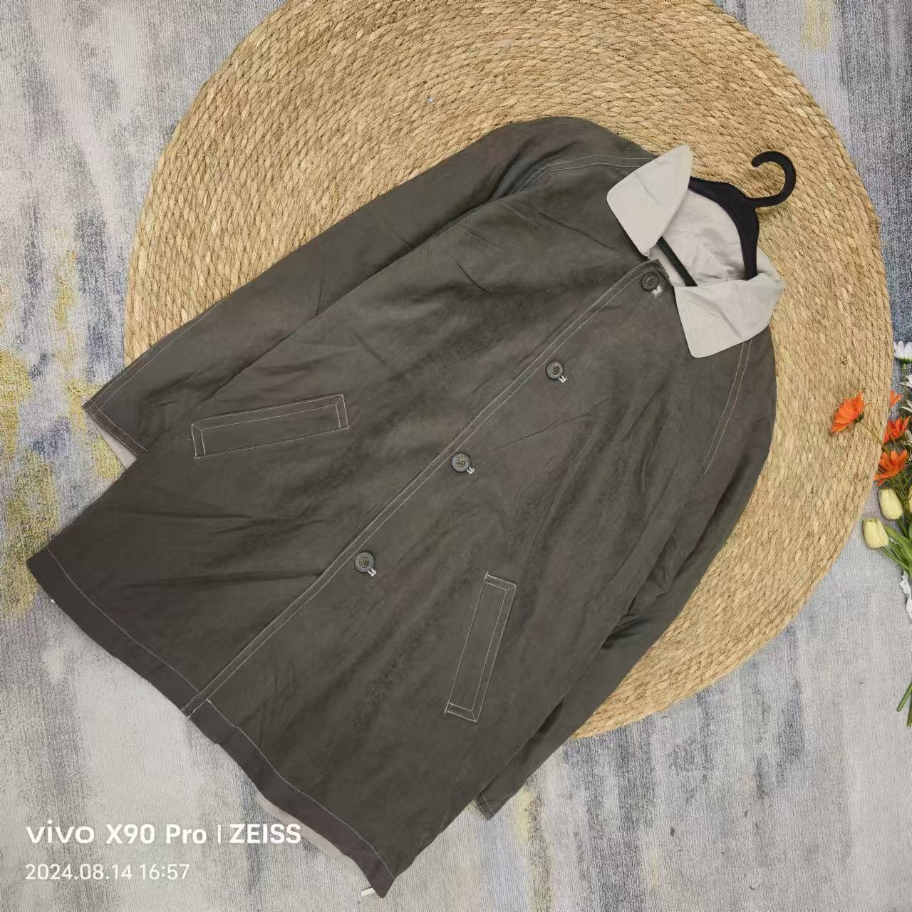 品牌剪标   7仓F4-7-95245款  双面穿翻领长款外套