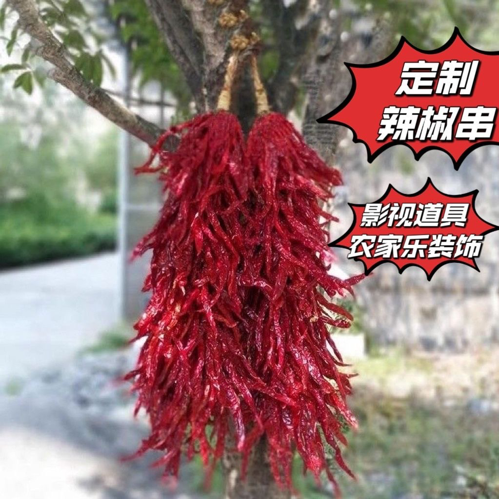 真辣椒串贵州特产红辣椒辫手工挂饰农家乐厨房装饰