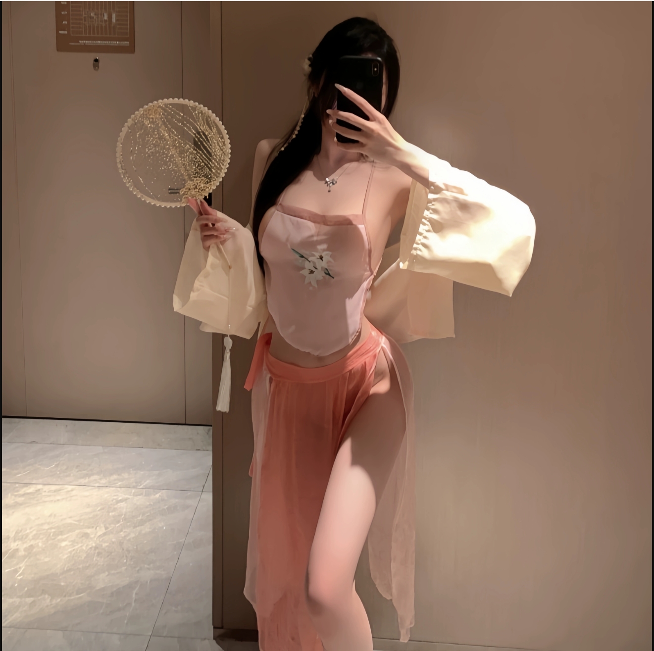 【极乐】新款性感新中式旗袍古风汉服睡衣纯欲长裙制服汉元素仙女