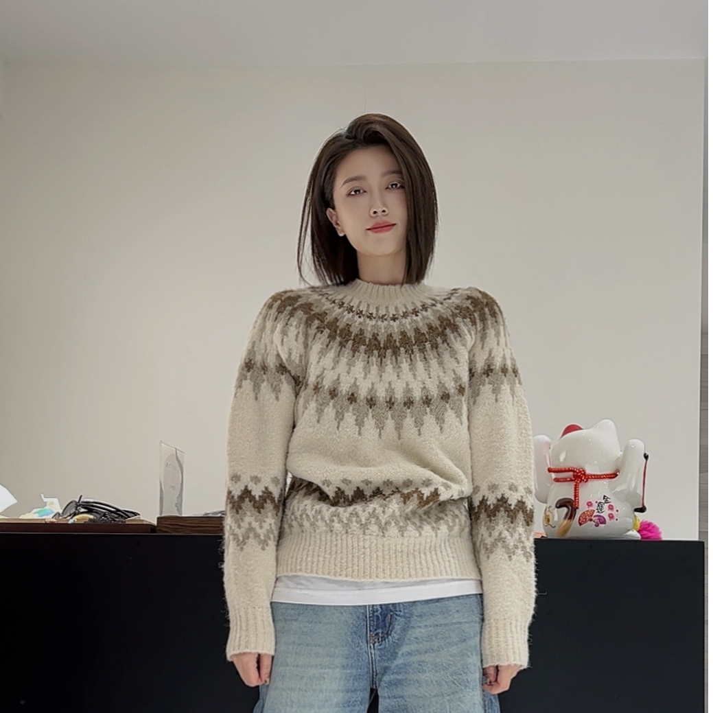 【七七大麦】花纹毛衣