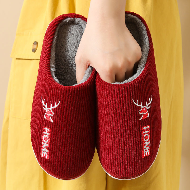 2024新款棉拖鞋女冬季加绒厚底居家用室内保暖拖鞋防滑毛毛拖鞋男