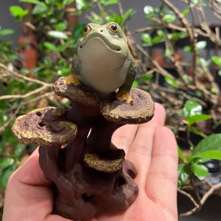 砂宴 子夜/何伟斌 国工原创 步步高升金蟾香插摆件茶宠 全手工制