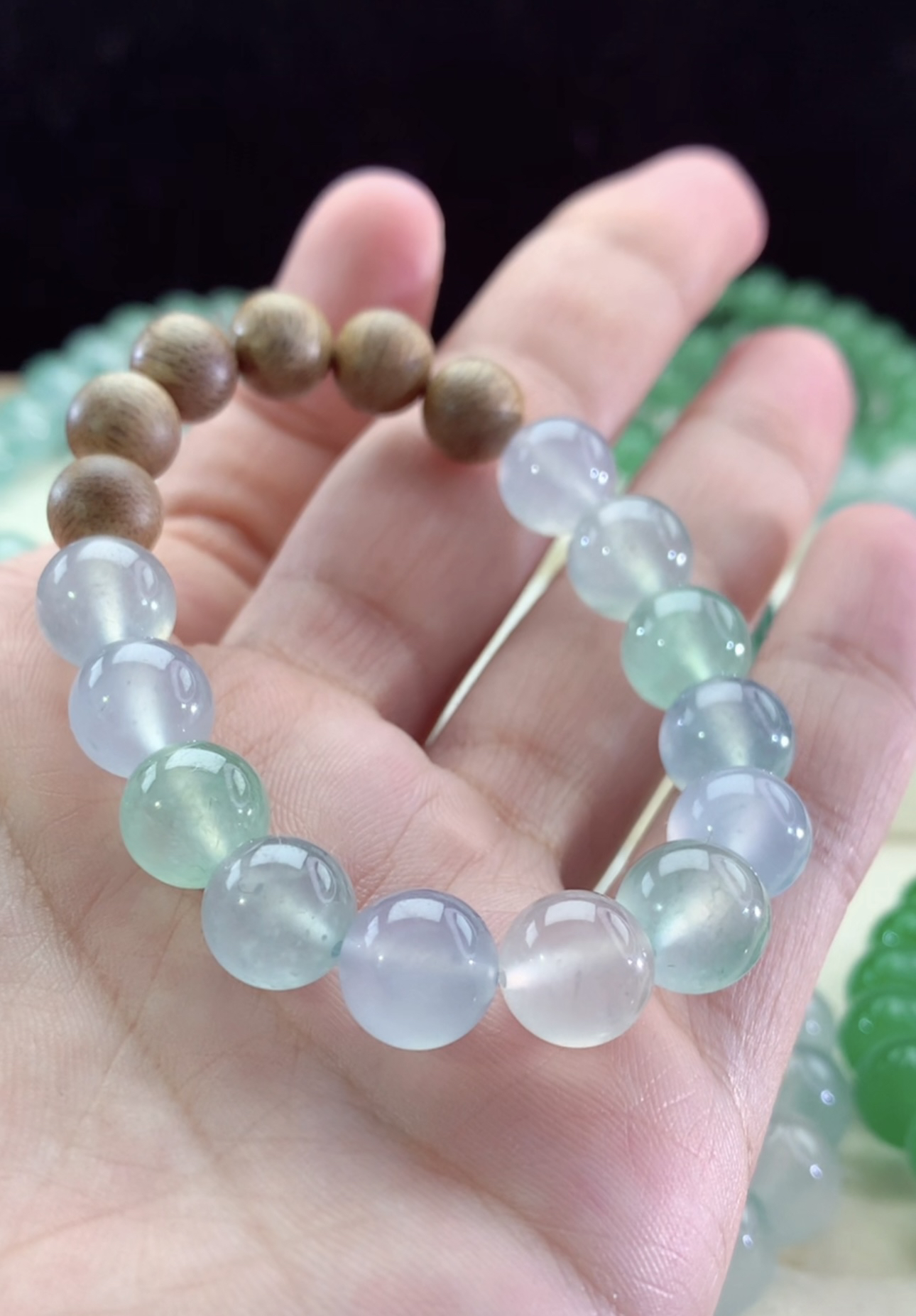 天然缅甸A货翡翠大胶块多宝冰胶料时尚清新冰透