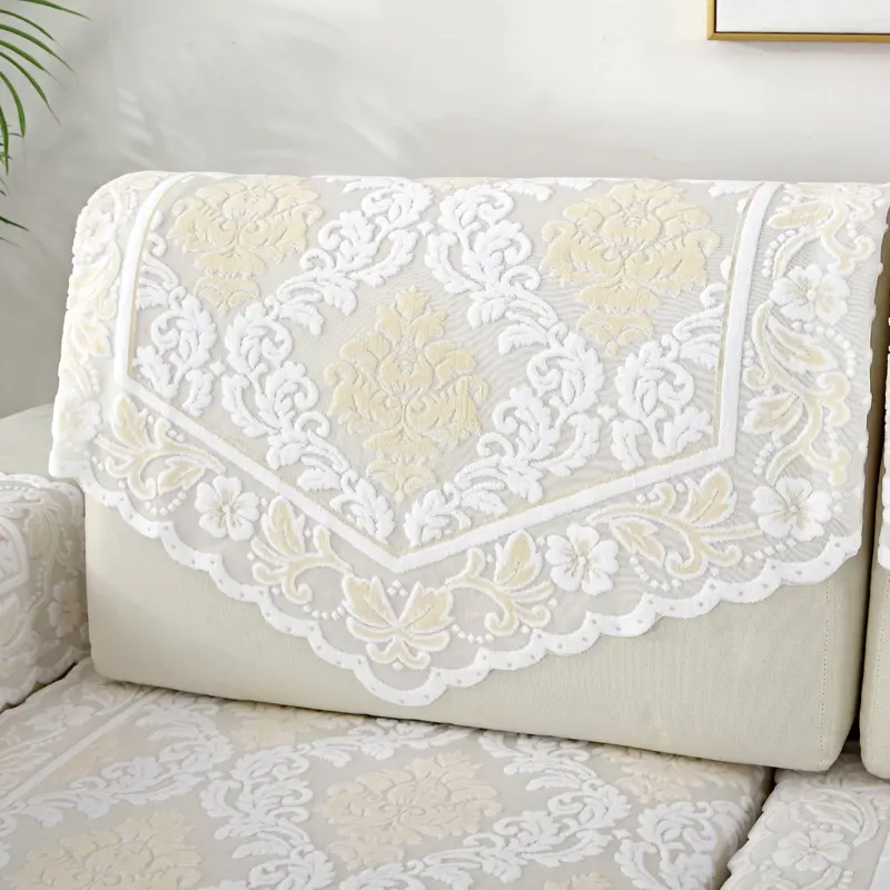 （百搭沙发巾）四季通用蕾丝纱巾多用沙发靠背扶手巾（90*90CM）尺寸