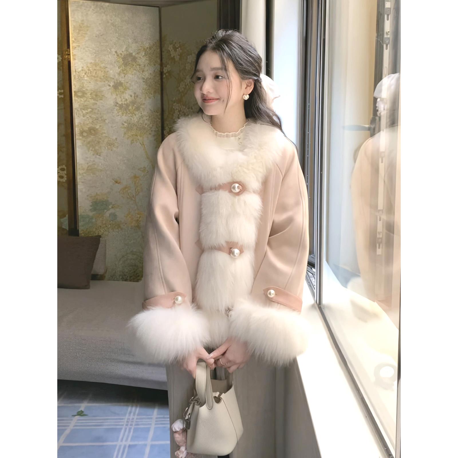 时尚毛绒保暖外套女冬季新款爆款洋派小个子毛毛皮毛气质女神衣服