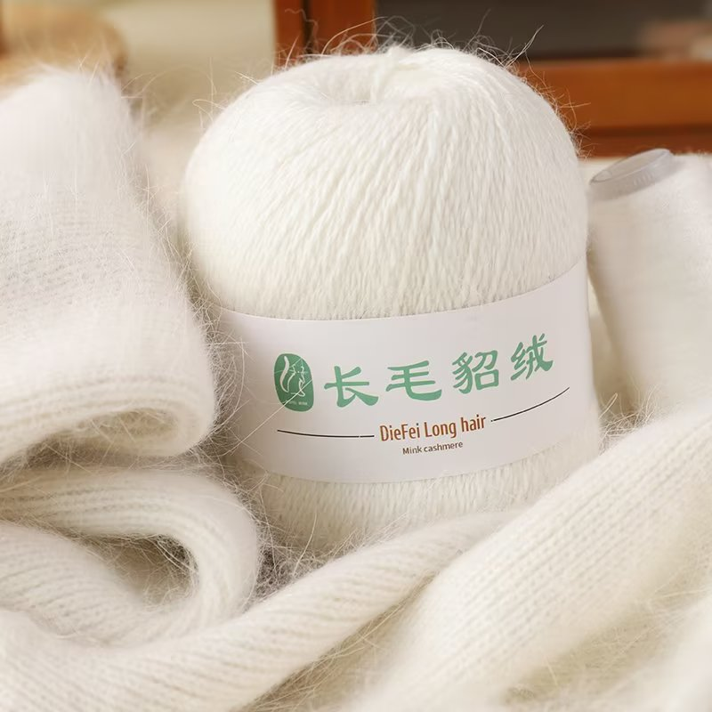 长毛貂绒线100%正品机织手编中粗diy特价水貂绒亲肤毛线超柔软