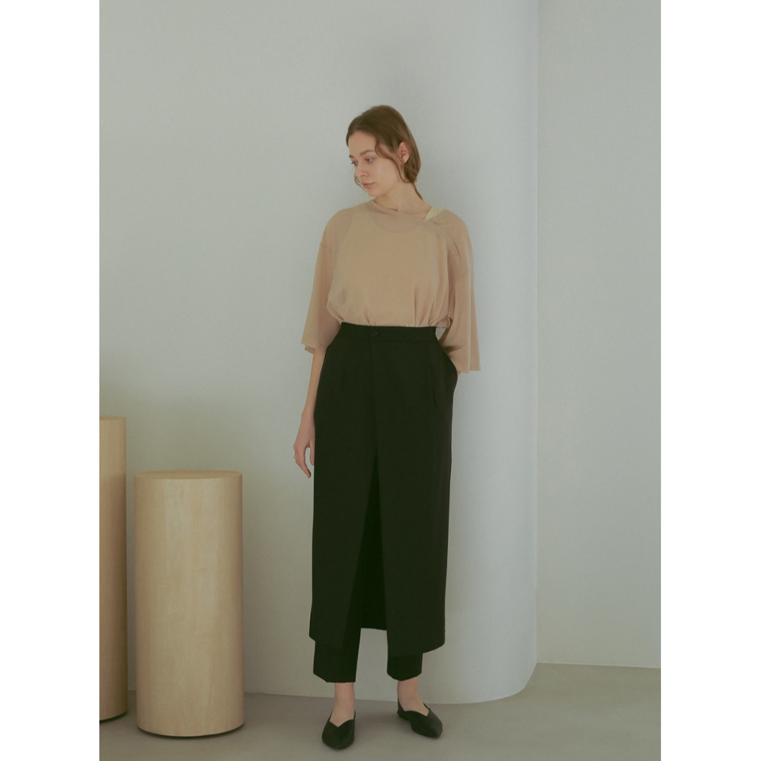 【强哥外贸】气质 M 宽松高腰直筒复古设计感裙裤休闲裤