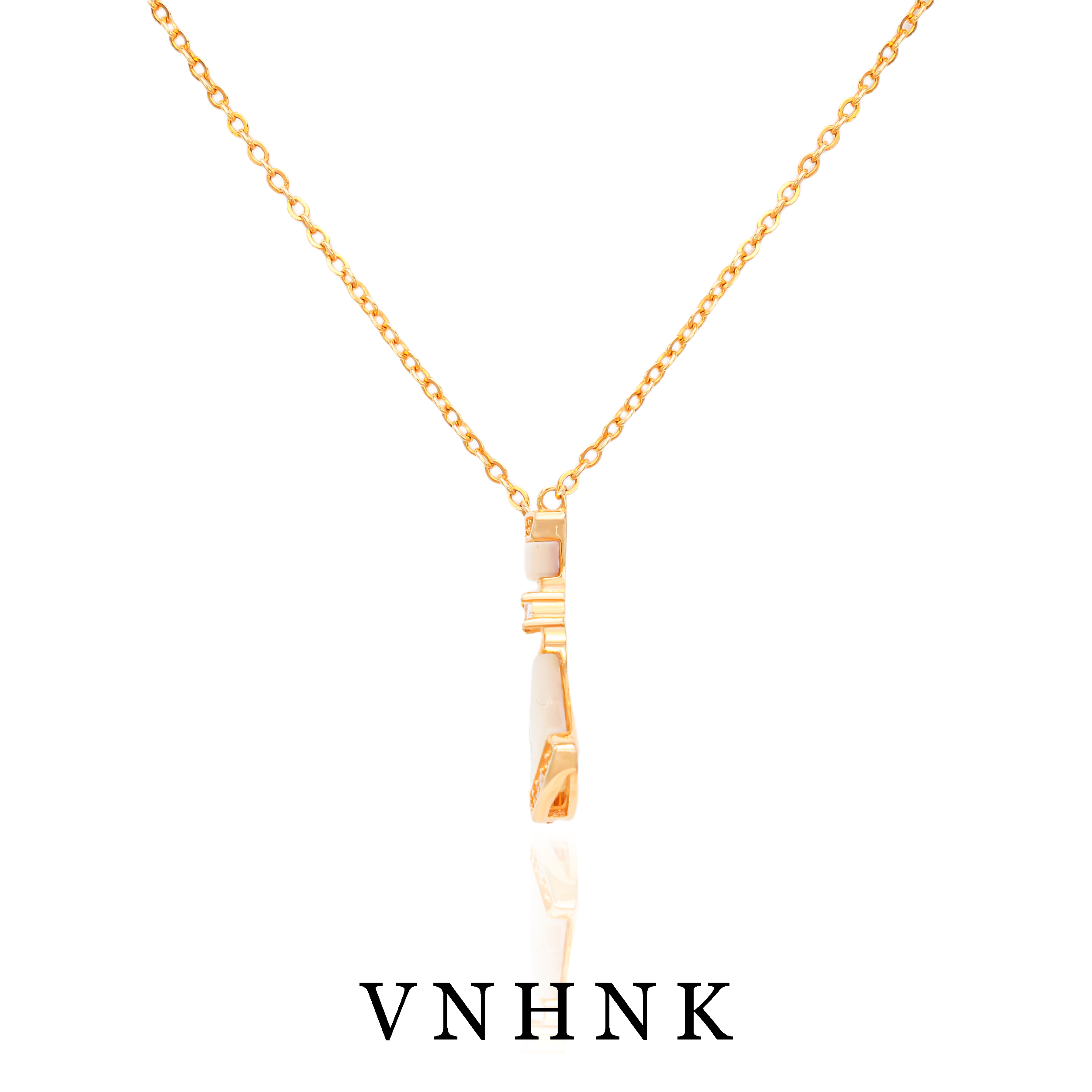 坠链均925银合成锆石 美可儿   M377   玫瑰色（46cm）时尚气质项链