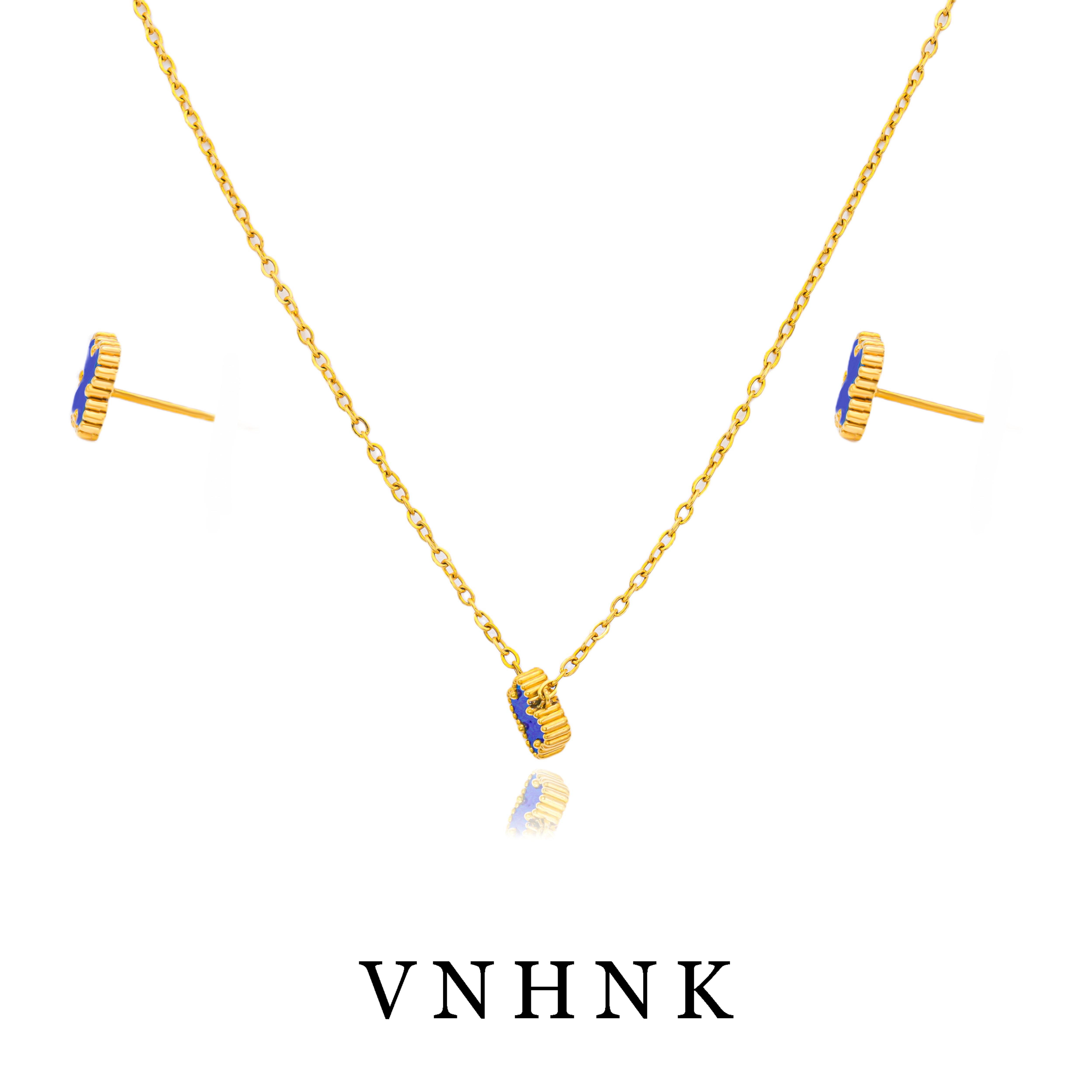 钛钢项链 美可儿   H553   金色(46cm)气质耳环项链套装