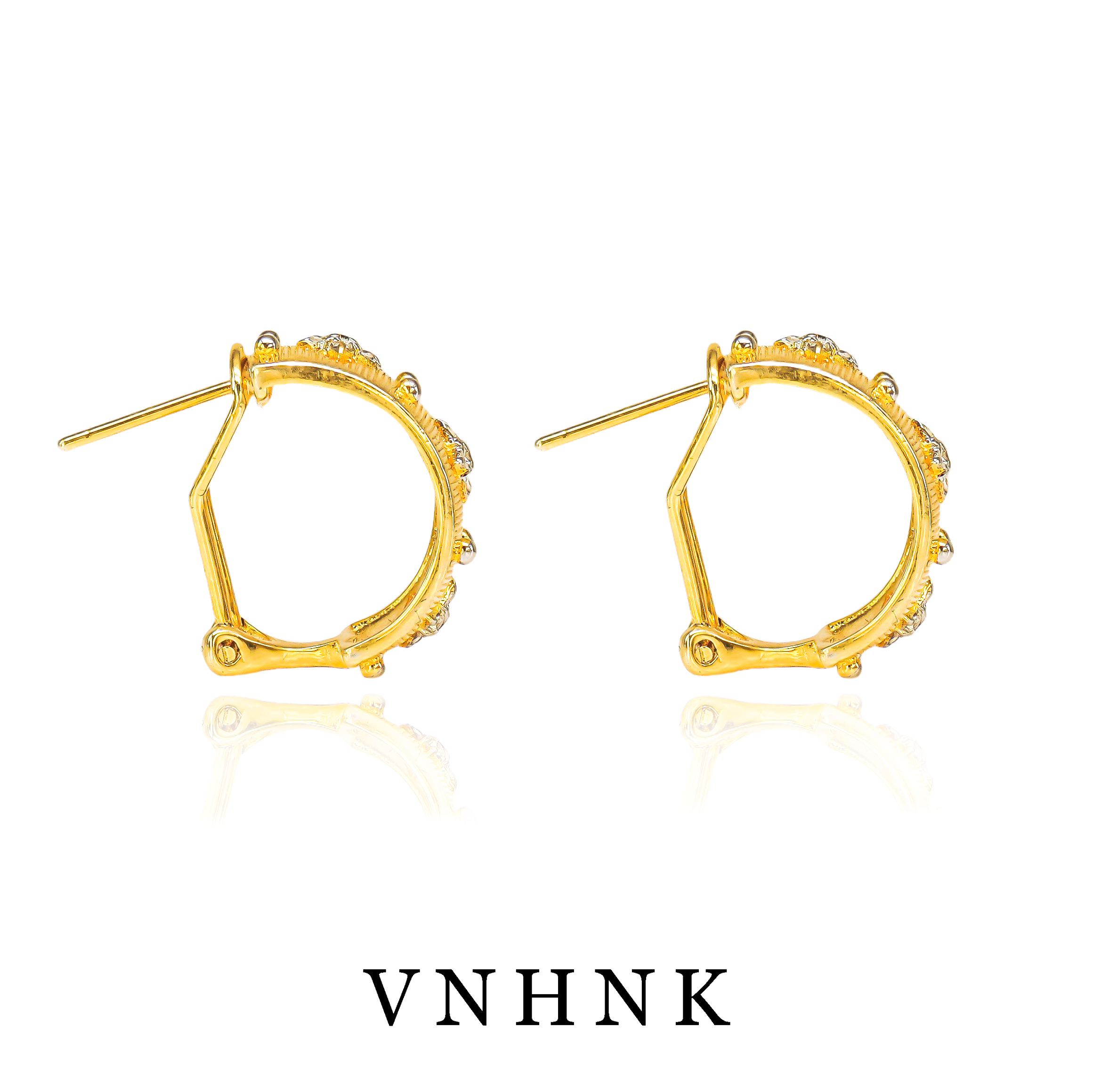 铜合金合成锆石耳饰 美可儿   N315   金色小众百搭耳环