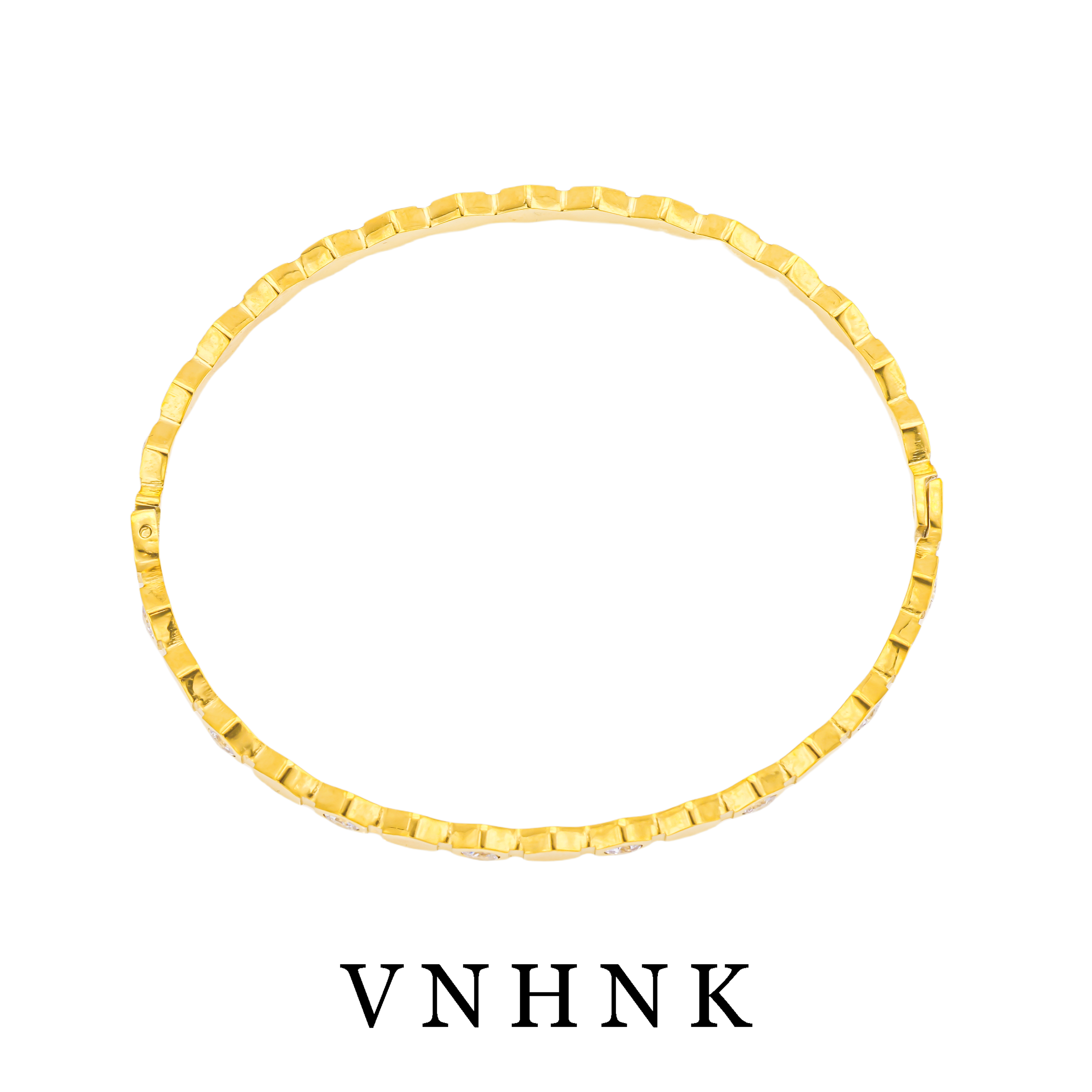 钛钢合成锆石手镯 美可儿   A189   金色 (60✖️50mm)时尚气质手镯